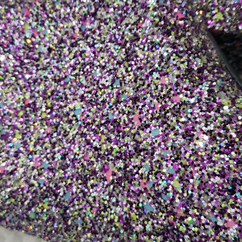 ALLEGRA K GLITTER POINTED TOE CHUNKY HEEL PURPLE ANKLE BOOTS - Picture 10 of 12